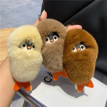 Fluffy Stuffed Penguin Bag Charm